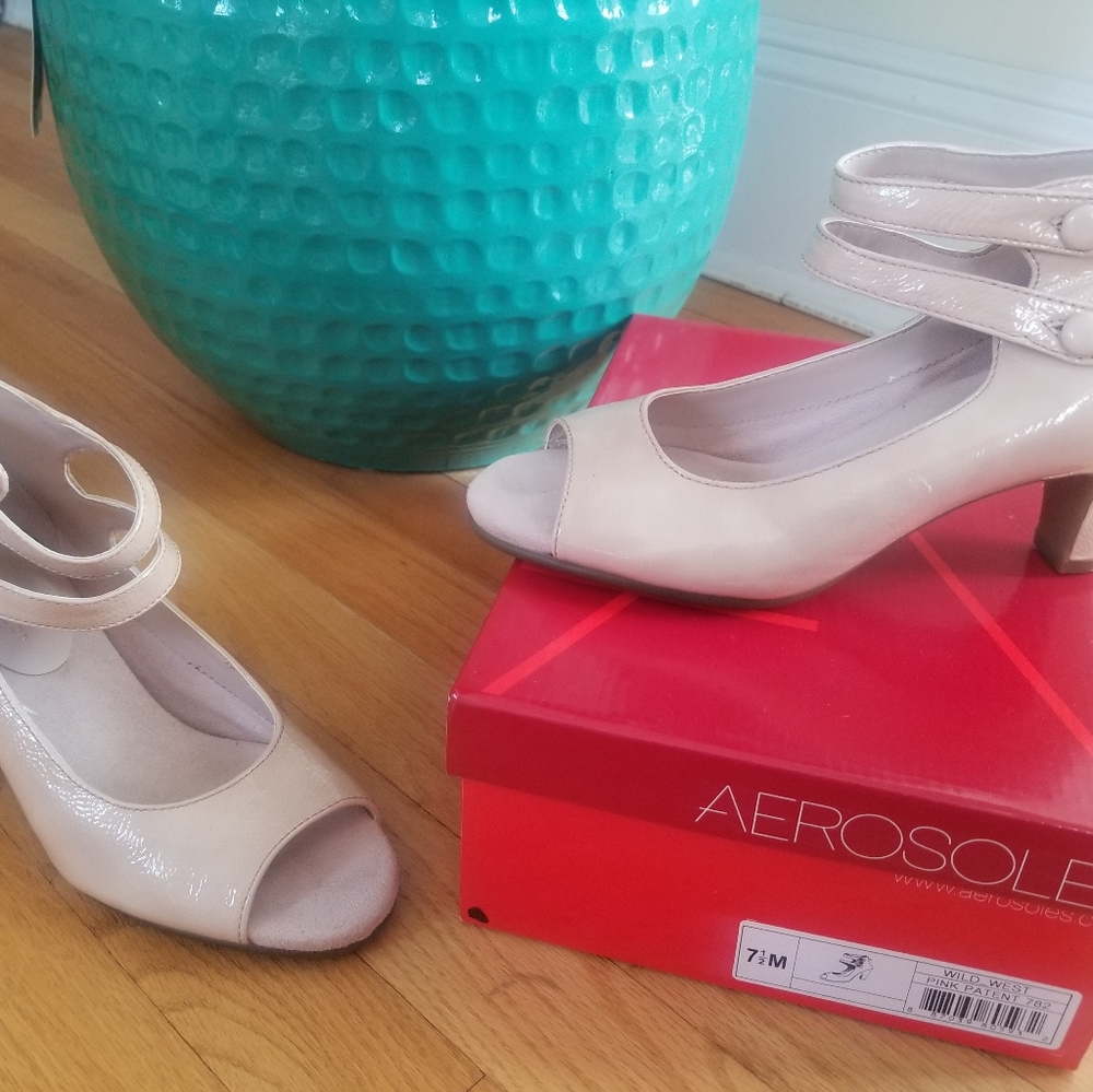 ⚠️ Aerosoles Wild West Pumps Pink Patent Size 7½